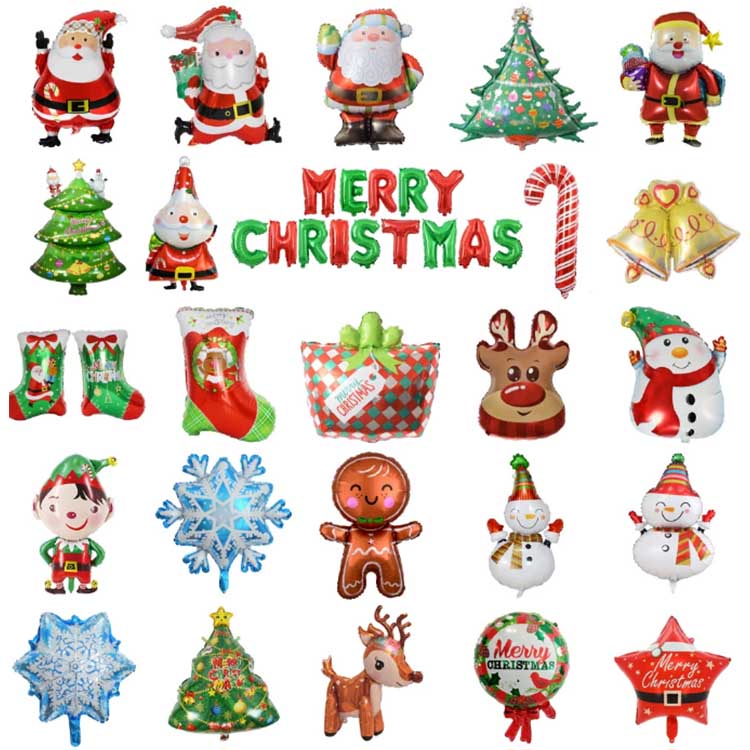 بالونات عيد الميلاد المصنوعة من رقائق الألومنيوم