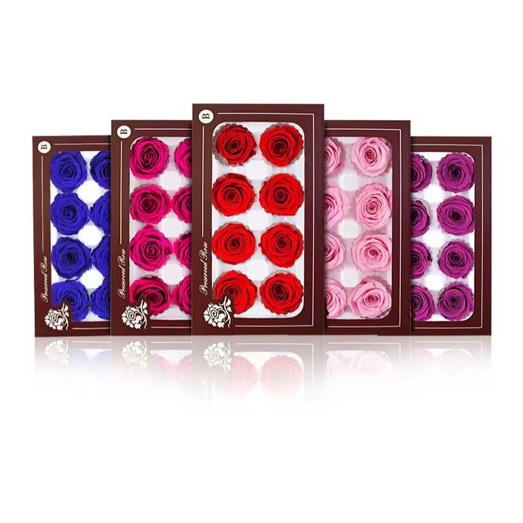 صندوق هدايا من الزهور الأبدية مكون من 8 زهور