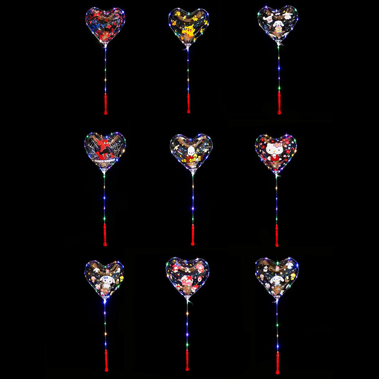 بالونات بوبو مطبوعة على شكل قلب