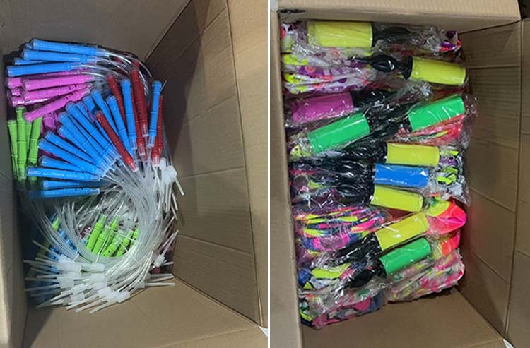 string bouncy balls with led lights packing