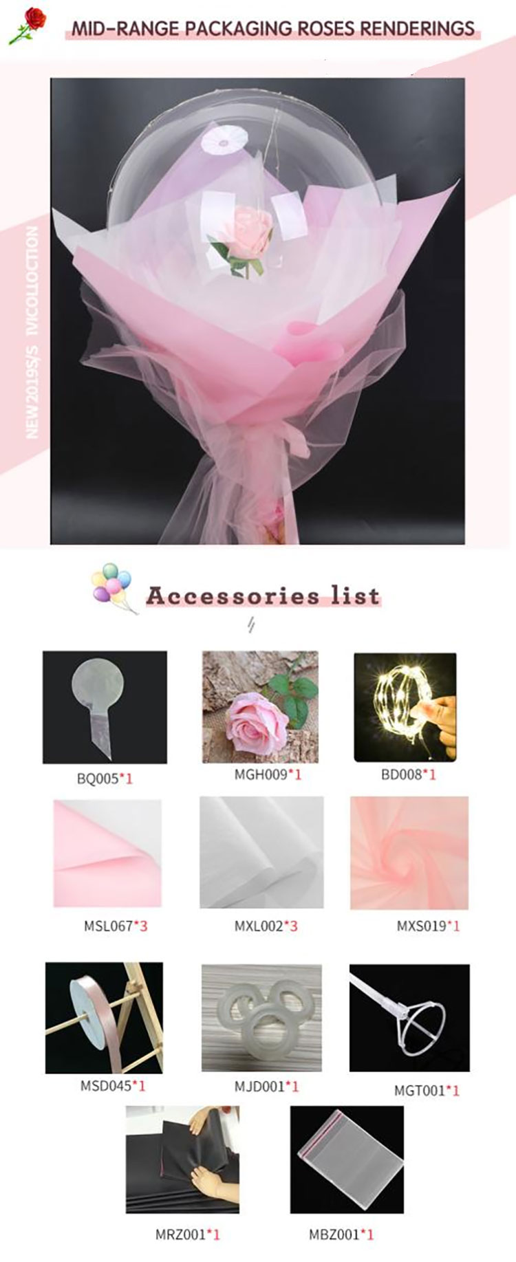 BOBO balloon rose set