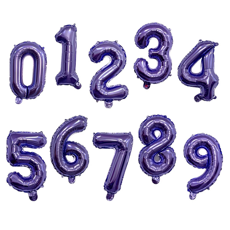 Purple Letter Number Foil Balloon